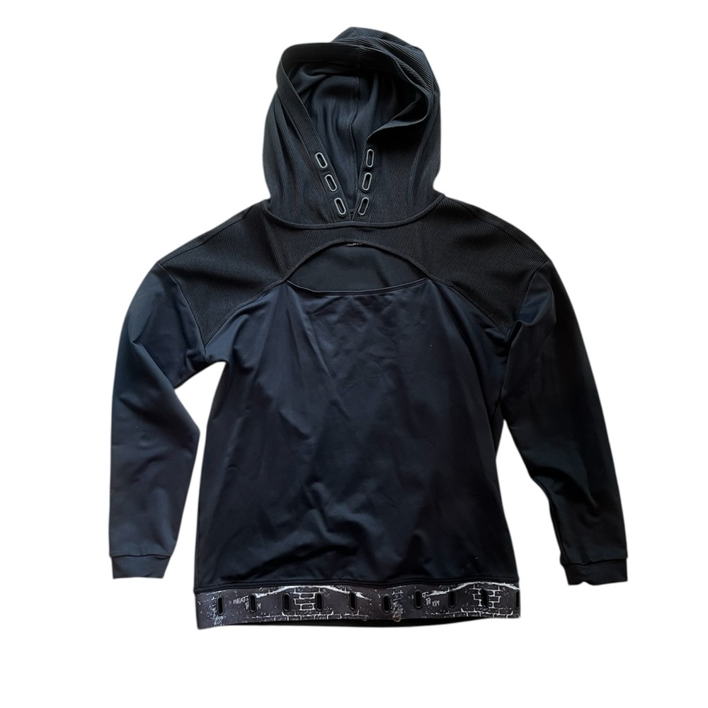 Black Long Sleeve Hooded Top by L&V